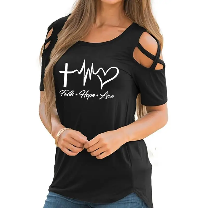 2018 New Fashion Faith Print Tshirt T-Shirt Female Summer Funny Kawaii Off Shoulder Cotton Shirts for Woman Dropshipping
2018 New Fashion Faith Print Tshirt T-Shirt Female Summer Funny Kawaii Off Shoulder Cotton Shirts for Woman Dropshipping