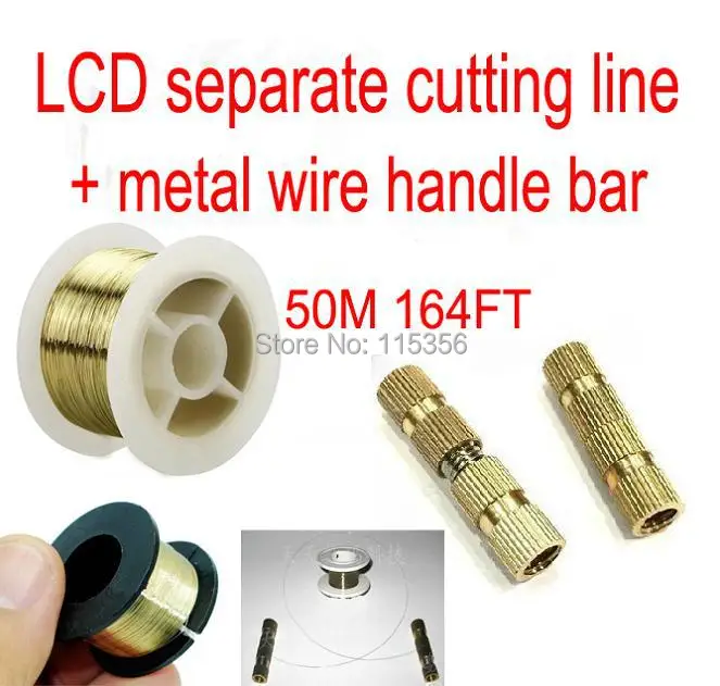 Hot Sale 164FT 50M Golden Molybdenum Cutting Wire With Metal Handle bar For iphone Samsung LCD Touch Screen Separate remove
Hot Sale 164FT 50M Golden Molybdenum Cutting Wire With Metal Handle bar For iphone Samsung LCD Touch Screen Separate remove