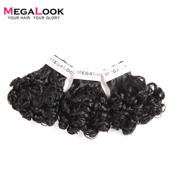 

Megalook Bundles with Closure Rose Curl 3 Bundle with 4*4 Lace Closure Human Remy Hair Extensions Funmi Curly Weave 4 Pcs/lot