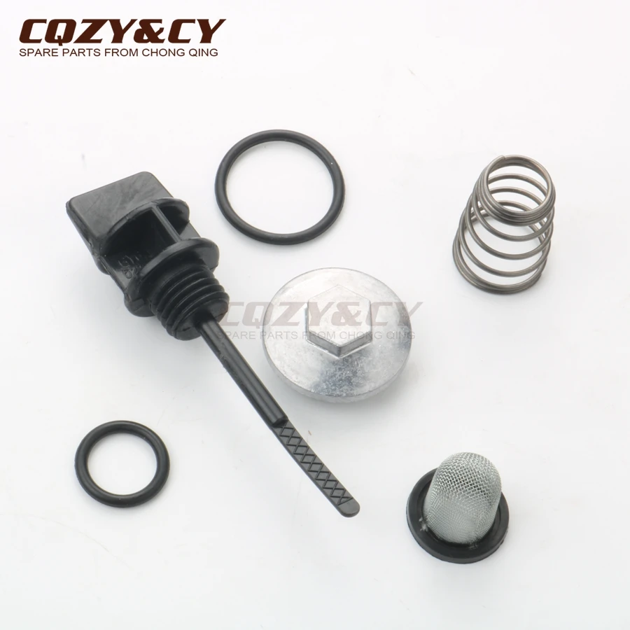 Scooter moped atv oil dipstick with o-ring & oil cover & spring & oil filter for Kymco Agility 50 Filly Super 8 Vitality 50cc 4T
Scooter moped atv oil dipstick with o-ring & oil cover & spring & oil filter for Kymco Agility 50 Filly Super 8 Vitality 50cc 4T