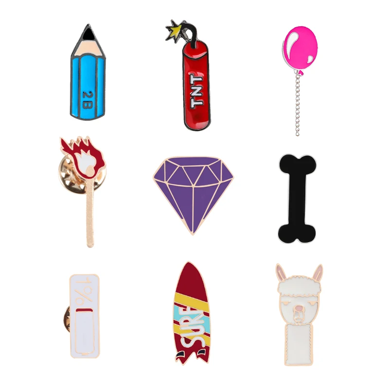 9 Style Brooch Enamel Pin Badge Pencil Balloon Rocket Bones Matches Pins Men And Women Shirt Collar Backpack Jewelry Accessories
9 Style Brooch Enamel Pin Badge Pencil Balloon Rocket Bones Matches Pins Men And Women Shirt Collar Backpack Jewelry Accessories