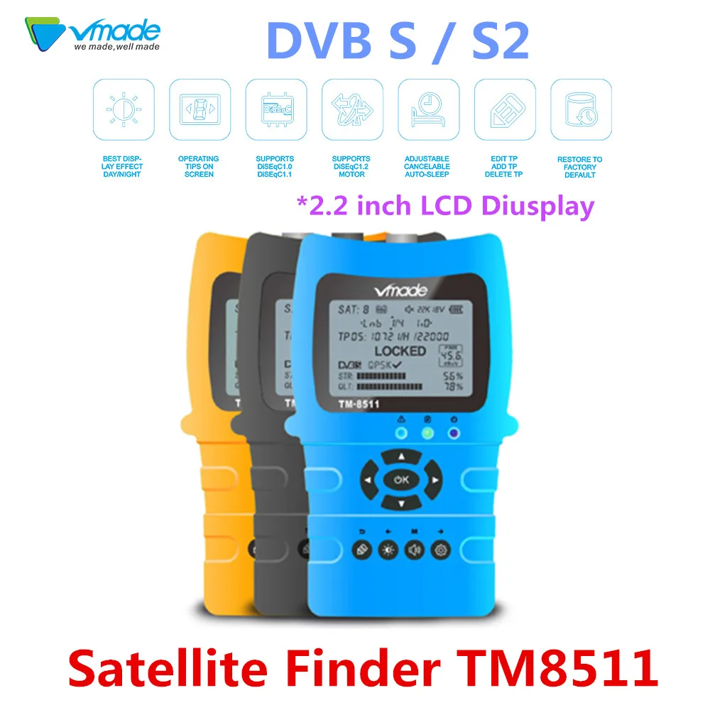 Vmade Original Satlink TM8511 Satellite Finder DVB-S2 FTA CKU Band Satlink Digital Satellite Finder Meter WS 6933 free shipping
Vmade Original Satlink TM8511 Satellite Finder DVB-S2 FTA CKU Band Satlink Digital Satellite Finder Meter WS 6933 free shipping