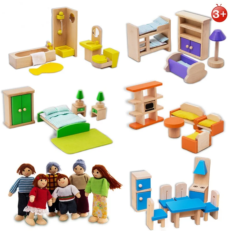 Happy Dollhouse Wooden Toy Set Family Dolls Small Figures Dressed Characters Children Kids Playing Doll Gift Kids Pretend Toys
Happy Dollhouse Wooden Toy Set Family Dolls Small Figures Dressed Characters Children Kids Playing Doll Gift Kids Pretend Toys