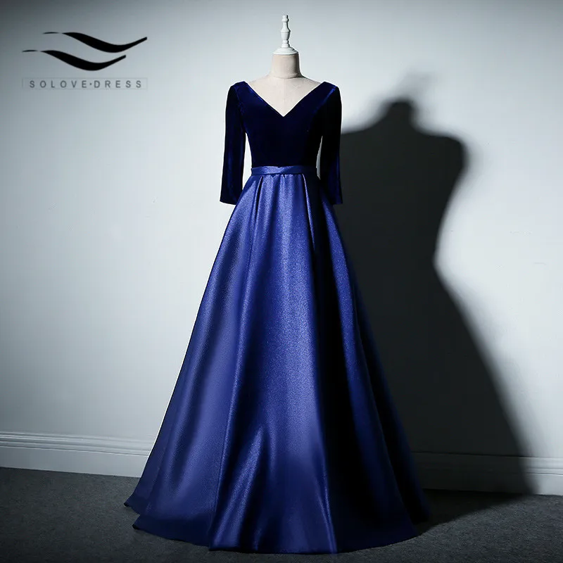 Royal Blue Evening Dress V-Neck A-Line Satin Floor Length Velour Custom Made Prom Dress Party Vestido Longo De Festa
Royal Blue Evening Dress V-Neck A-Line Satin Floor Length Velour Custom Made Prom Dress Party Vestido Longo De Festa