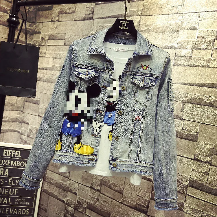 Fashion Denim Coats Women 2019 Spring Autumn Korean Style Cartoon Embroidered Badge Long Sleeve Slim Short Jeans Jacket Students
Fashion Denim Coats Women 2019 Spring Autumn Korean Style Cartoon Embroidered Badge Long Sleeve Slim Short Jeans Jacket Students