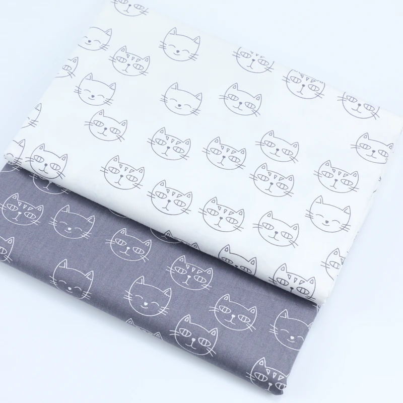 Gray White Cat Cotton Fabric For DIY Patchwork Quilting Tissue Handwork Cloth Sewing Baby Sheets Dress Home Textile Material
Gray White Cat Cotton Fabric For DIY Patchwork Quilting Tissue Handwork Cloth Sewing Baby Sheets Dress Home Textile Material