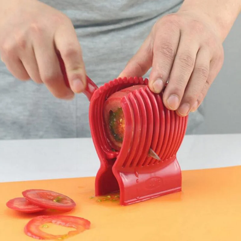 1pc Red Tomato Holder Slicer Guide Potato Onion Cutter Fruit Vegetable Orange Shredders Slicers
1pc Red Tomato Holder Slicer Guide Potato Onion Cutter Fruit Vegetable Orange Shredders Slicers