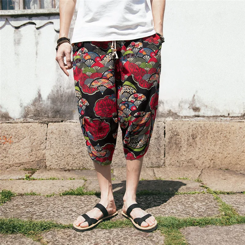 Men's Wide-breasted Harem Cotton Linen Wide-leg Pajamas Loose Cropped Trousers Popular Man's Casual Short Pants Men Shorts Harem
Men's Wide-breasted Harem Cotton Linen Wide-leg Pajamas Loose Cropped Trousers Popular Man's Casual Short Pants Men Shorts Harem