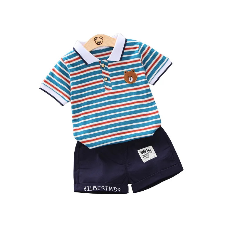 Boys' Suit 2019 Summer Wear Children's Striped Short-sleeved T-shirt Baby Children's Cotton Shorts Two-piece Set 1-4 Years Old
Boys' Suit 2019 Summer Wear Children's Striped Short-sleeved T-shirt Baby Children's Cotton Shorts Two-piece Set 1-4 Years Old