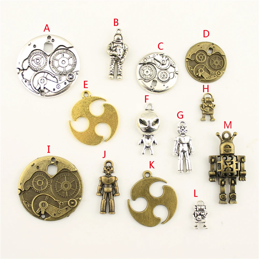 3Pcs Steampunk Gears Robot Alien Charms Pendant For DIY Jewelry Making Handmade Bracelet Necklace Key Chain Bag Accessories
3Pcs Steampunk Gears Robot Alien Charms Pendant For DIY Jewelry Making Handmade Bracelet Necklace Key Chain Bag Accessories