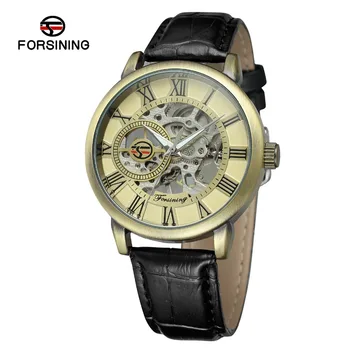 FORSINING China Brand Men's Watch Luxury Mechanical Hand-wind Watch Skeleton Antique Bronze Dial Transparent Glass Leather Watch
FORSINING China Brand Men's Watch Luxury Mechanical Hand-wind Watch Skeleton Antique Bronze Dial Transparent Glass Leather Watch