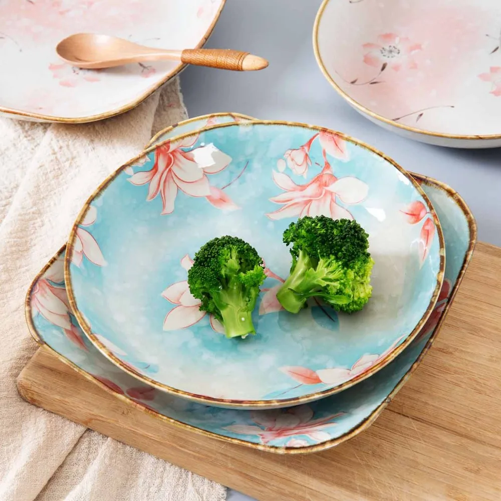 Luxury Magnolia Ceramics Plate Japanese Breakfast Plate Round Dish Creative Household Tableware Square Tray Dinner Plate Dish
Luxury Magnolia Ceramics Plate Japanese Breakfast Plate Round Dish Creative Household Tableware Square Tray Dinner Plate Dish
