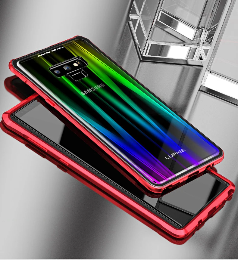 Luphie For Samsung Note 9 Case Cover Luxury Hard Magnetic Metal Aluminum Alloy Transparent Glass Shockproof Armor Phone Case
Luphie For Samsung Note 9 Case Cover Luxury Hard Magnetic Metal Aluminum Alloy Transparent Glass Shockproof Armor Phone Case