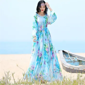 Chiffon Long Sleeve Maxi Dress Bohemia Dress Full Plus Size Dinner Dress Beach Sundress
Chiffon Long Sleeve Maxi Dress Bohemia Dress Full Plus Size Dinner Dress Beach Sundress