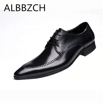 New mens genuine leather dress shoes pointed toe slip on black wedding shoes high grade office career work shoes plus isze 37 46
New mens genuine leather dress shoes pointed toe slip on black wedding shoes high grade office career work shoes plus isze 37 46
