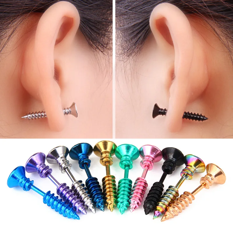 1 Piece Punk Mens Body Piercing Screw Stud Earrings For Women Anti Allergic Stud Earrings Body Jewelry Accessories
1 Piece Punk Mens Body Piercing Screw Stud Earrings For Women Anti Allergic Stud Earrings Body Jewelry Accessories