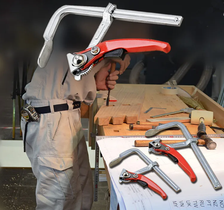HS Tools Heavy Duty Ratcheting F Clamp Wood Working Work Bar Clamp Clip Kit Gadget Hobby Tool DIY Hand Woodworking
HS Tools Heavy Duty Ratcheting F Clamp Wood Working Work Bar Clamp Clip Kit Gadget Hobby Tool DIY Hand Woodworking