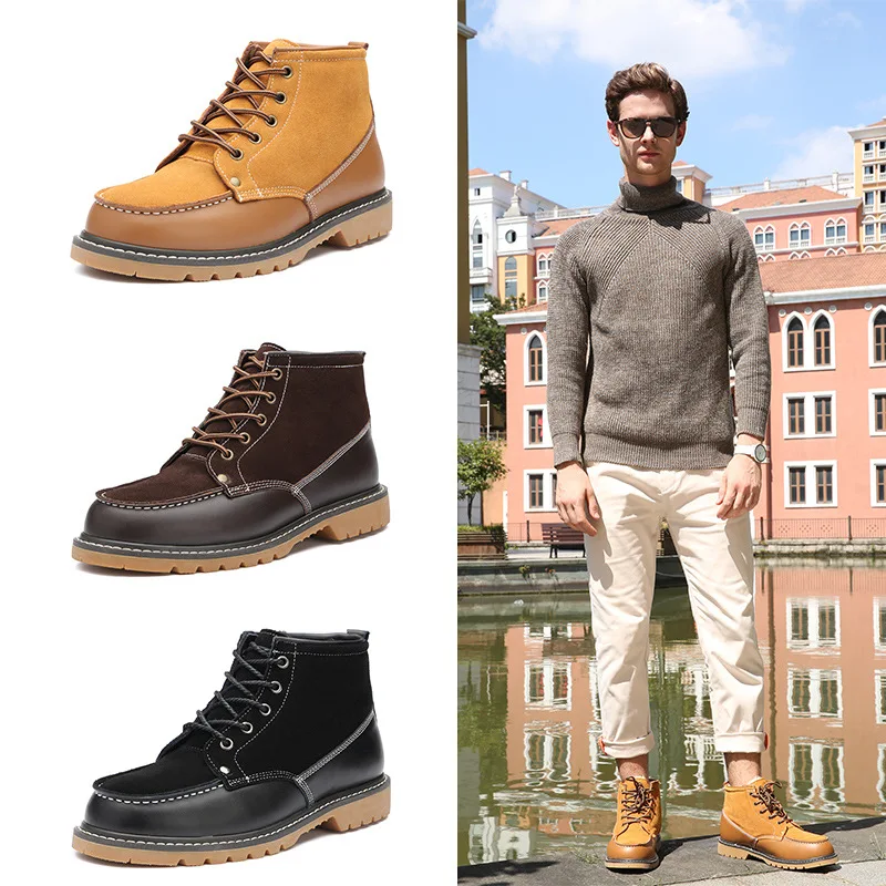 Luxury high-end brand-name men's leather snow boots exquisite sewing line decorated lace leather plus velvet men's winter shoes
Luxury high-end brand-name men's leather snow boots exquisite sewing line decorated lace leather plus velvet men's winter shoes