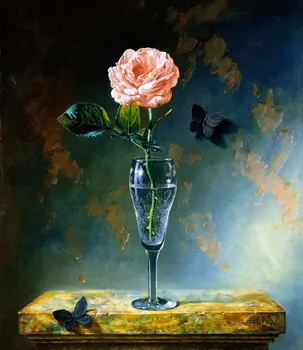 Modern handmade painting Pink rose in goblet on oil canvas for living room decor and wallpaper
Modern handmade painting Pink rose in goblet on oil canvas for living room decor and wallpaper