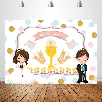 First Communion Banner Background for Photography First Holy Communion Baptism Party Photo Booth Backdrops for Studio Photocall
First Communion Banner Background for Photography First Holy Communion Baptism Party Photo Booth Backdrops for Studio Photocall