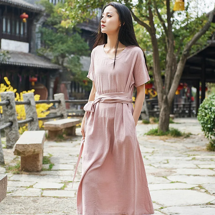 ARANSUE 2019 vestidos long designe Summer dress short sleeve women Sashes dresses Cotton and linen robe femme clothes New
ARANSUE 2019 vestidos long designe Summer dress short sleeve women Sashes dresses Cotton and linen robe femme clothes New