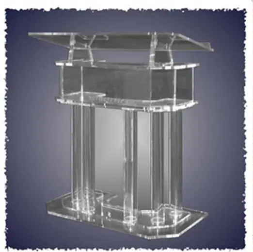 Image Clear Acrylic Church Pulpit Podiums  Rostrum PMMA Pulpit acrylic reception display  podium lectern