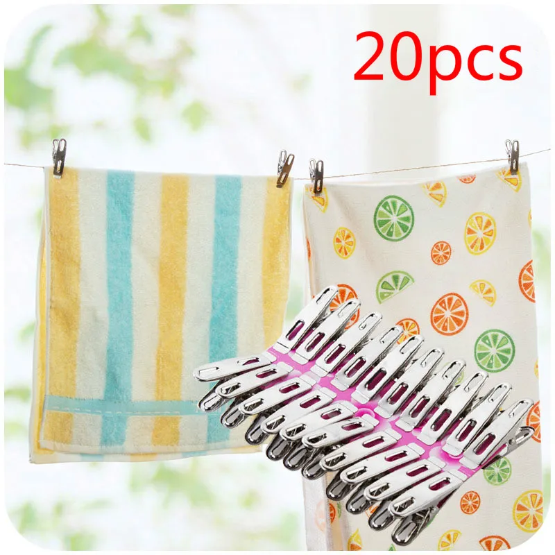 20pcs Clothes Pegs Stainless Steel Metal Clips for Coat Pants Laundry Drying Hanger Rack Washing Towel Holder Hanger
20pcs Clothes Pegs Stainless Steel Metal Clips for Coat Pants Laundry Drying Hanger Rack Washing Towel Holder Hanger