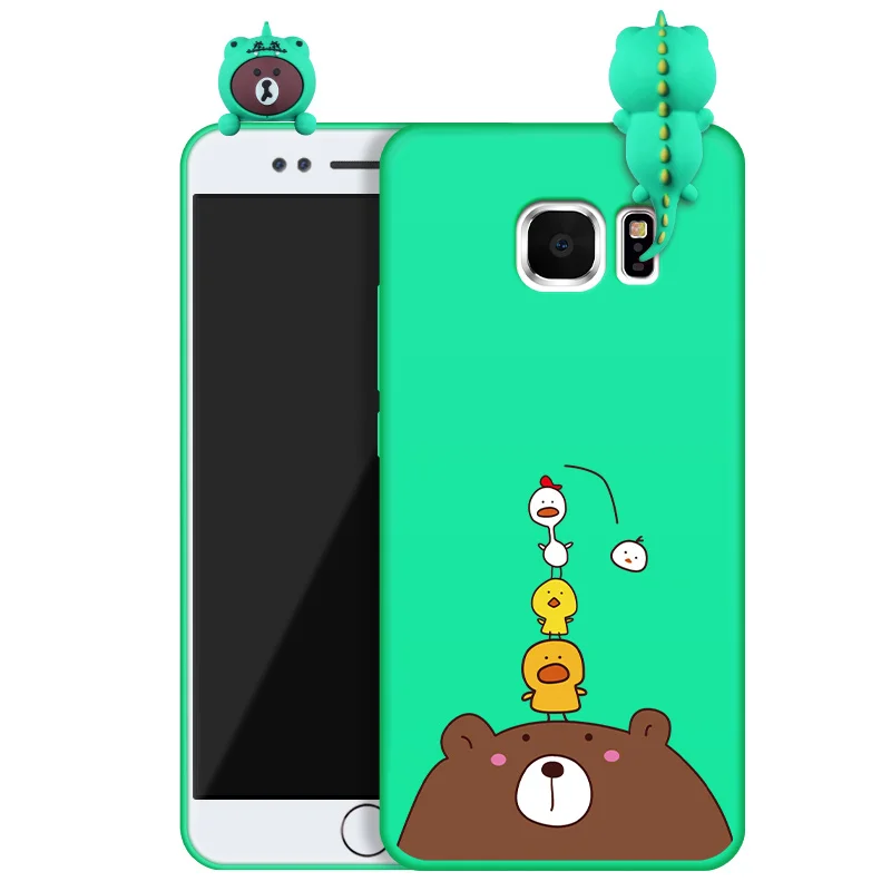 Фото ALIVO для Samsung galaxy S6 Чехол мультфильм 3D милый медведь полный защитный силиконовый