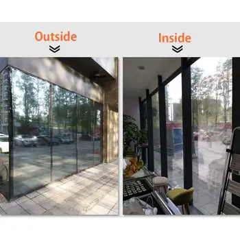 

SUNICE One Way Vision Mirrored Film Silver Solar Tint Film Sunscreen Glass Foils Privacy,Heat Insulation Home Office Hallway