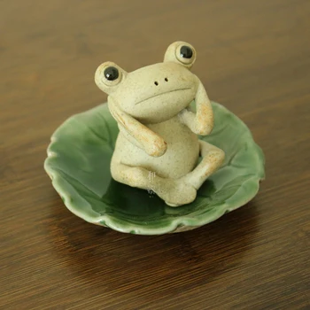 New Cute frog leaf saucer Tea pet figurines Lovely Kawai Ceramic Arts and Crafts fairy garden miniatures home decoration gifts
New Cute frog leaf saucer Tea pet figurines Lovely Kawai Ceramic Arts and Crafts fairy garden miniatures home decoration gifts