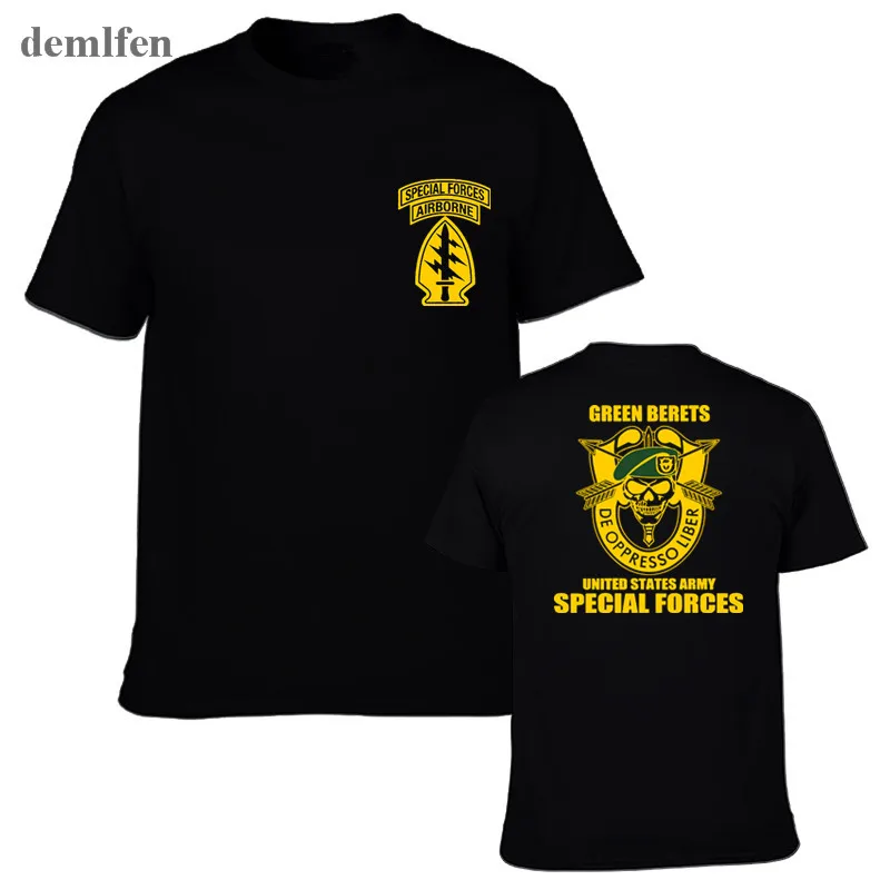 New Special Forces Group Airborne Military T-shirt Men's Cotton T Shirt Short Sleeve Novelty Funny Tops Tees
New Special Forces Group Airborne Military T-shirt Men's Cotton T Shirt Short Sleeve Novelty Funny Tops Tees