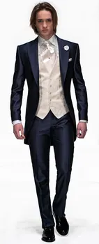 Slim Fit Groom Tuxedo Navy Blue Groomsmen Peak Lapel Wedding/Dinner Suits Best Man Bridegroom (Jacket+Pants+Tie+Vest)B344
Slim Fit Groom Tuxedo Navy Blue Groomsmen Peak Lapel Wedding/Dinner Suits Best Man Bridegroom (Jacket+Pants+Tie+Vest)B344