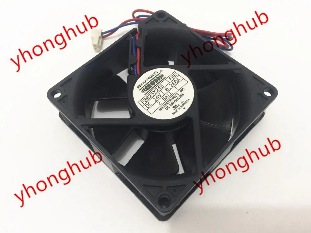 Мехатроника F8025X24B DC 24V 0.260A 80x80x25 мм 2-провод Сервер вентилятор охлаждения |