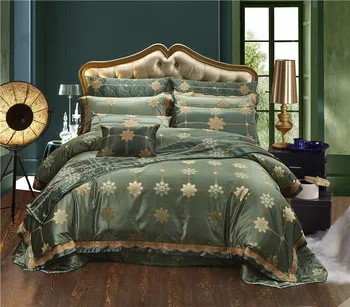 Green Silk Cotton Luxury Satin Jacquard Bedding Set Queen King size Chinese Bedding Sets Bed Sheet/Spread Set Duvet Cover set
Green Silk Cotton Luxury Satin Jacquard Bedding Set Queen King size Chinese Bedding Sets Bed Sheet/Spread Set Duvet Cover set