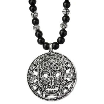 Enigmatic Skull Mask Pendant Black Matte Obsidian Skeleton Pendants Necklace Men Jewelry Cubic Zirconia Skull Thomas Halloween
Enigmatic Skull Mask Pendant Black Matte Obsidian Skeleton Pendants Necklace Men Jewelry Cubic Zirconia Skull Thomas Halloween