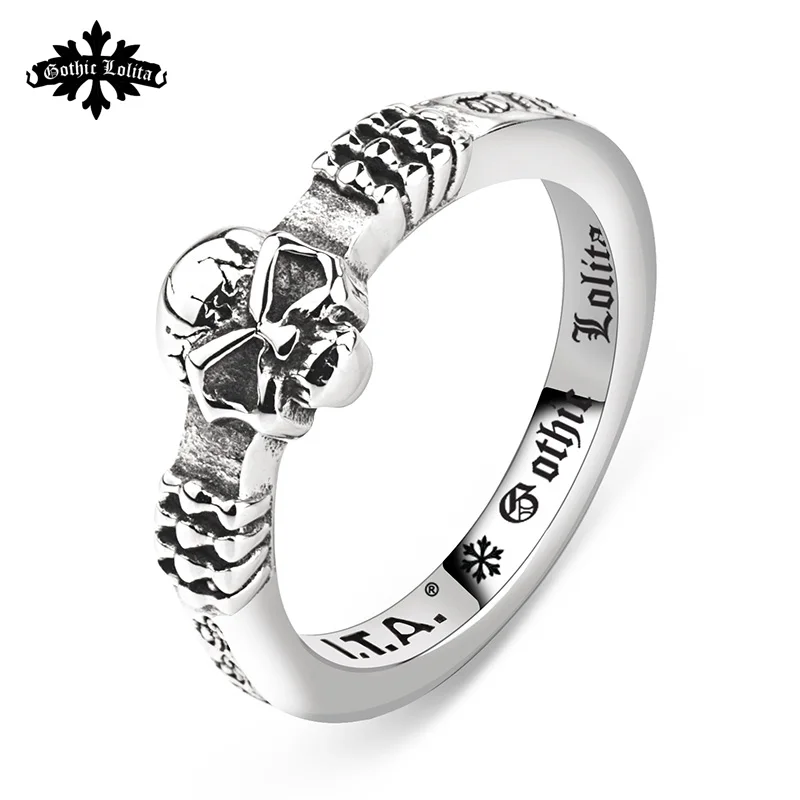 Vintage Hip-hop Punk skull Stainless steel Roman letter god bless the word tail Ring Skeleton for Uniex
Vintage Hip-hop Punk skull Stainless steel Roman letter god bless the word tail Ring Skeleton for Uniex
