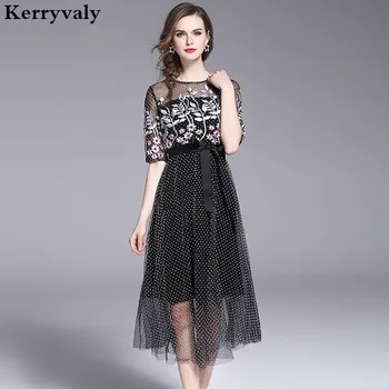 Summer Gauze Flower Embroidery Dress Dames Jurken Zomer 2020 Women Midi Polka Dot Dress Robe Femme Grande Taille K6309
Summer Gauze Flower Embroidery Dress Dames Jurken Zomer 2020 Women Midi Polka Dot Dress Robe Femme Grande Taille K6309