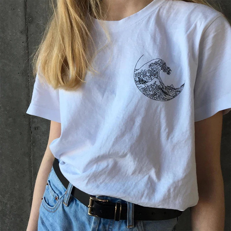 Women's Tee Hokusai The Great Wave Women White Custom Made T-shirt Casual Funny Tee Shirt Femme Harajuku Short Sleeve Top Shirt
Women's Tee Hokusai The Great Wave Women White Custom Made T-shirt Casual Funny Tee Shirt Femme Harajuku Short Sleeve Top Shirt