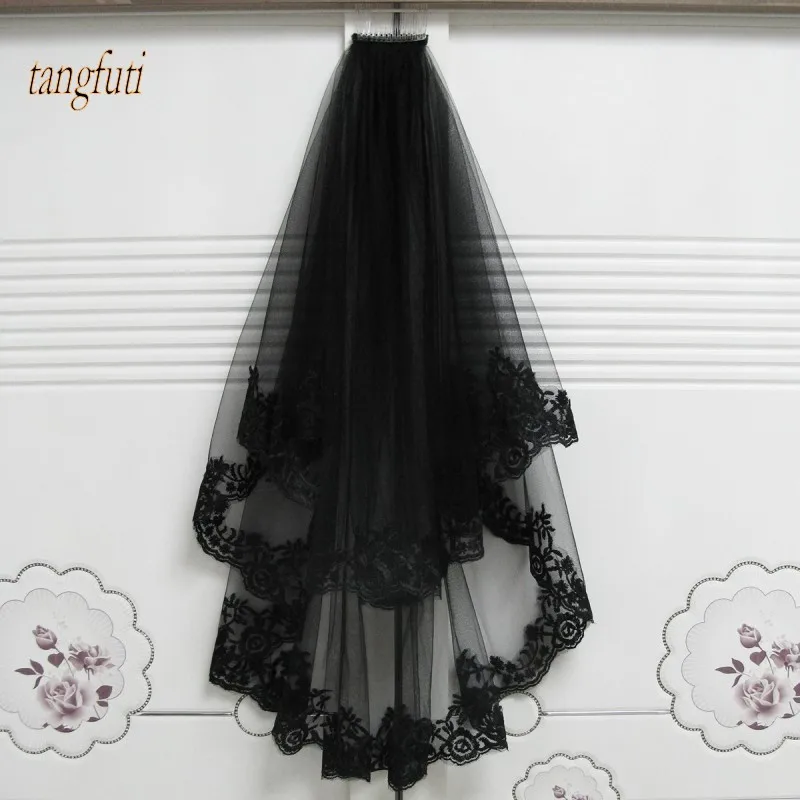 Black Wedding Veils With Comb Lace Two Layers Tulle Short Bridal Veil Accessories for Halloween Party Dress
Black Wedding Veils With Comb Lace Two Layers Tulle Short Bridal Veil Accessories for Halloween Party Dress