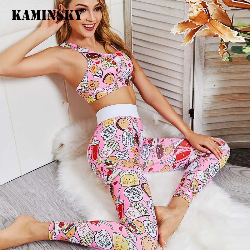 Kaminsky Women Fitness Two Piece Set Women Sexy Set Sporting Bra+Long Workout Pant High-Quality Pink Cartoon Set Women Tracksuit
Kaminsky Women Fitness Two Piece Set Women Sexy Set Sporting Bra+Long Workout Pant High-Quality Pink Cartoon Set Women Tracksuit