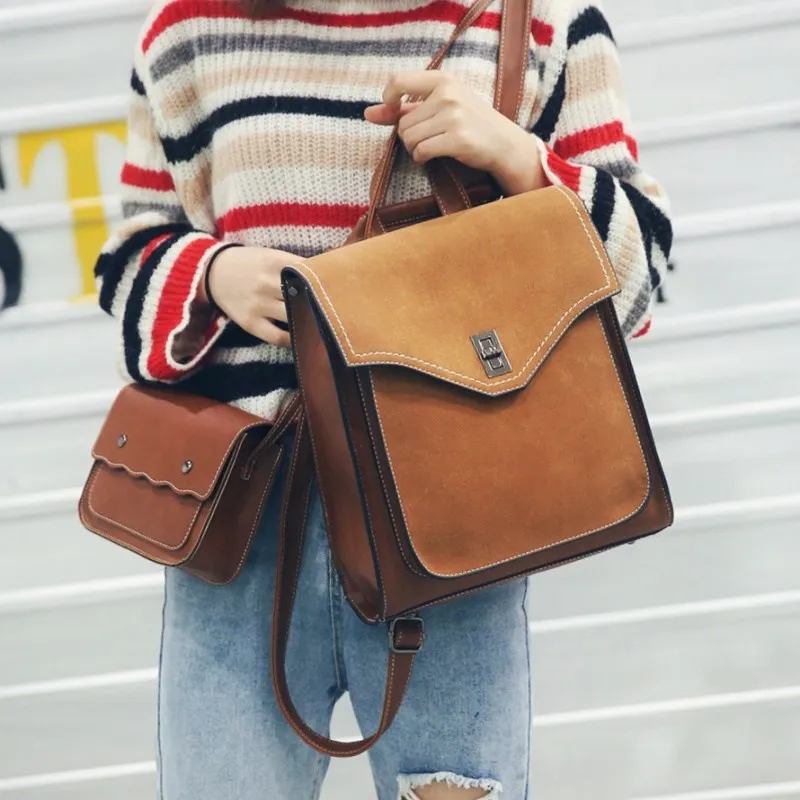 Burminsa 2 Sets Vintage Suede Women Backpack PU Leather College Girls Bookbags Large Capacity School Bags Female Travel Bagpack
Burminsa 2 Sets Vintage Suede Women Backpack PU Leather College Girls Bookbags Large Capacity School Bags Female Travel Bagpack