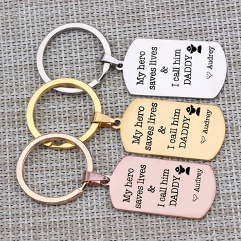 For Father's Gift Key Chain"My Hero Saves Lives&I Call Him Daddy"Name Customized Men' Fashion Gift For Father's Day 3 Colors
For Father's Gift Key Chain"My Hero Saves Lives&I Call Him Daddy"Name Customized Men' Fashion Gift For Father's Day 3 Colors