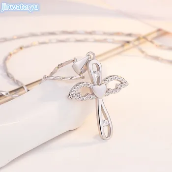 Angel cross pendant jinwateryu 999 silver Necklace chain pendants Cross religious style
Angel cross pendant jinwateryu 999 silver Necklace chain pendants Cross religious style