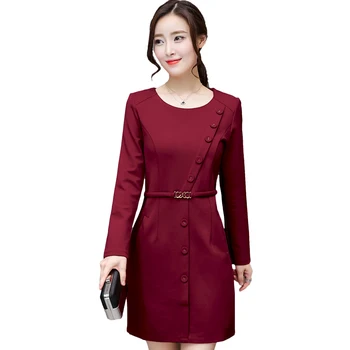2017 autumn outfit korean fashion new long sleeve dress basic clothes o neck office lady vestidos solid design size M-3XL
2017 autumn outfit korean fashion new long sleeve dress basic clothes o neck office lady vestidos solid design size M-3XL