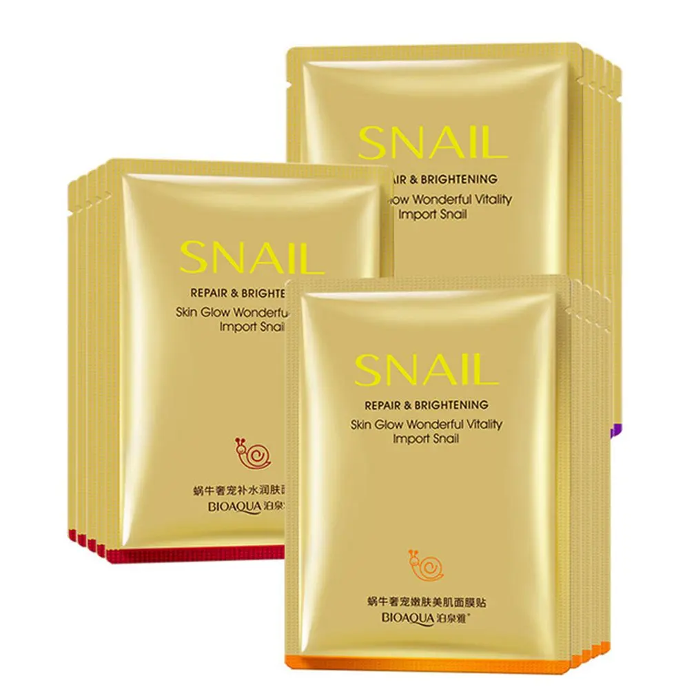 BIOAQUA 10Pcs Snail Luxurious Moisturizing Mask Hydrating Brightening And Smoothing Mask Shrink Pores Invisible Mask Skin Care
BIOAQUA 10Pcs Snail Luxurious Moisturizing Mask Hydrating Brightening And Smoothing Mask Shrink Pores Invisible Mask Skin Care