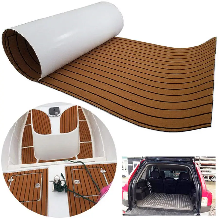 Self-Adhesive Brown Black Teak Decking EVA Foam Marine Flooring Faux Boat Decking Sheet 600x2400x5mm
Self-Adhesive Brown Black Teak Decking EVA Foam Marine Flooring Faux Boat Decking Sheet 600x2400x5mm