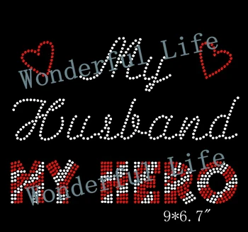 Wonderful life free shipping Rhinestone Iron On Transfer "My Husband My Hero" Love Marriage Crystal Bling Design
Wonderful life free shipping Rhinestone Iron On Transfer "My Husband My Hero" Love Marriage Crystal Bling Design