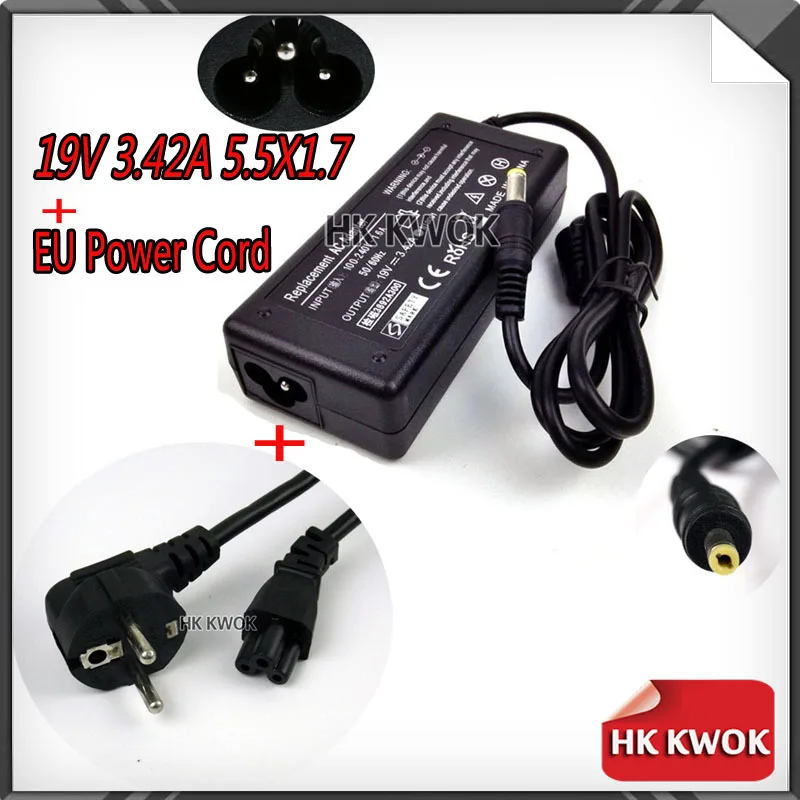 19V 3.42A 5.5x1.7mm + EU Power Cord For acer 3810T 4810T 4710 4720Z 4736G 4738G D725 4630Z 5210 5235 5635Z 7230 7630G Free Ship
19V 3.42A 5.5x1.7mm + EU Power Cord For acer 3810T 4810T 4710 4720Z 4736G 4738G D725 4630Z 5210 5235 5635Z 7230 7630G Free Ship