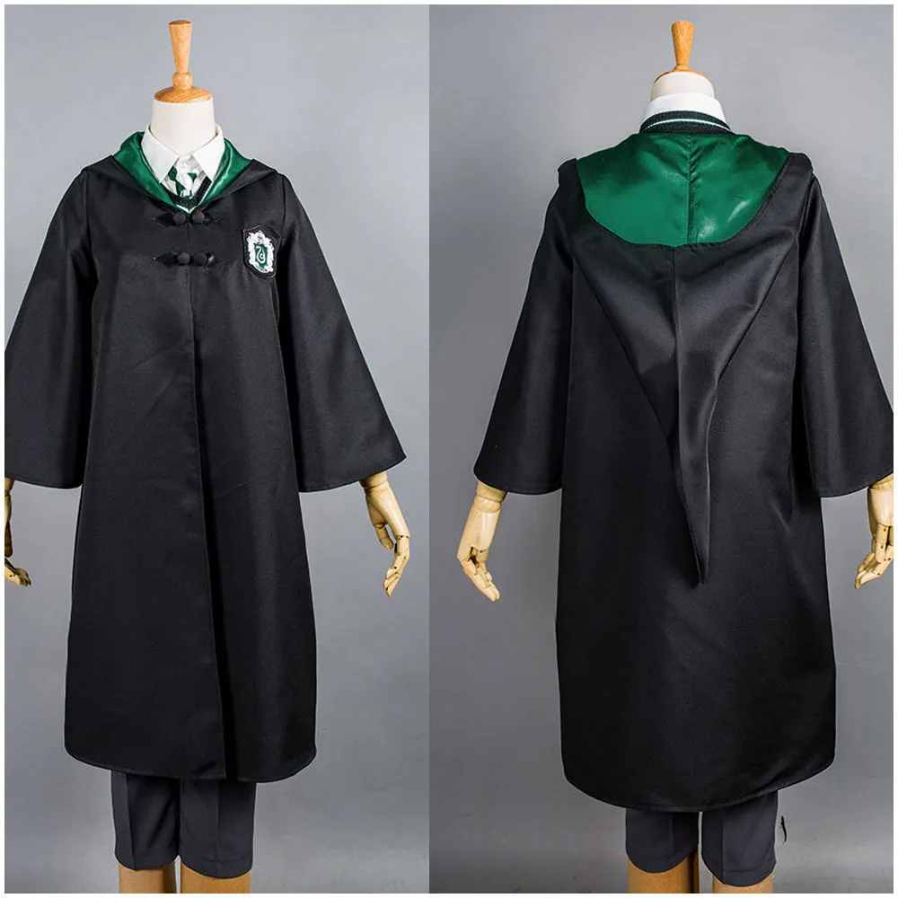 

Slytherin School Uniform Draco Malfoy Cosplay Costume Robe Cloak Only For Child Halloween Carnival Party Costumes