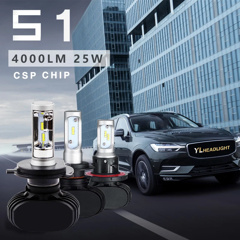 Топ продаж H7 светодио дный фары автомобиля 50 W 8000LM 6500 K H1 лампы света H3 H11 лампа для